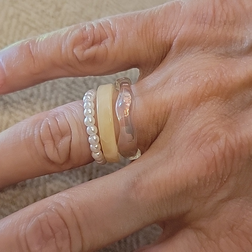 STACKABLE RING TRIO, METAL FREE - Picture 3 of 7